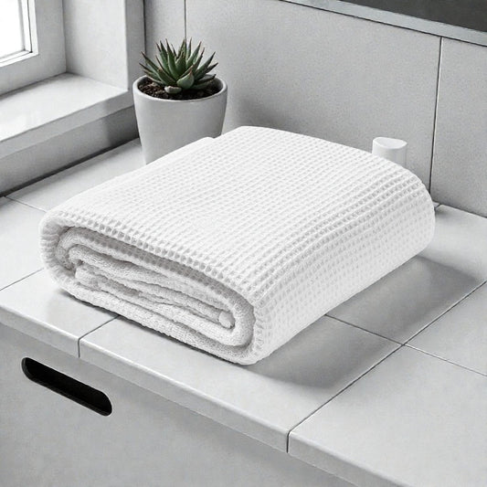 Cloud-Touch Waffle Weave Bath Towel - 100% Organic Cotton