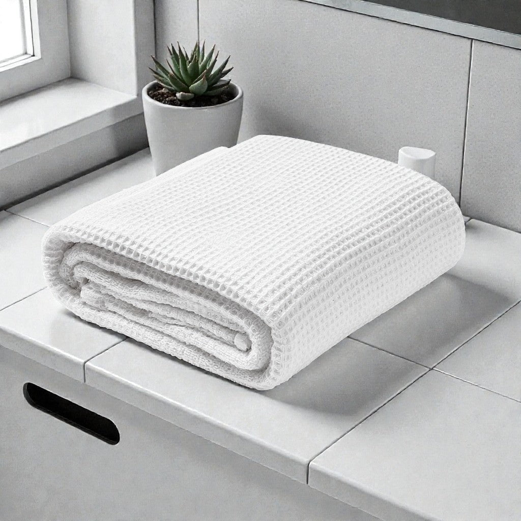 Cloud-Touch Waffle Weave Bath Towel - 100% Organic Cotton